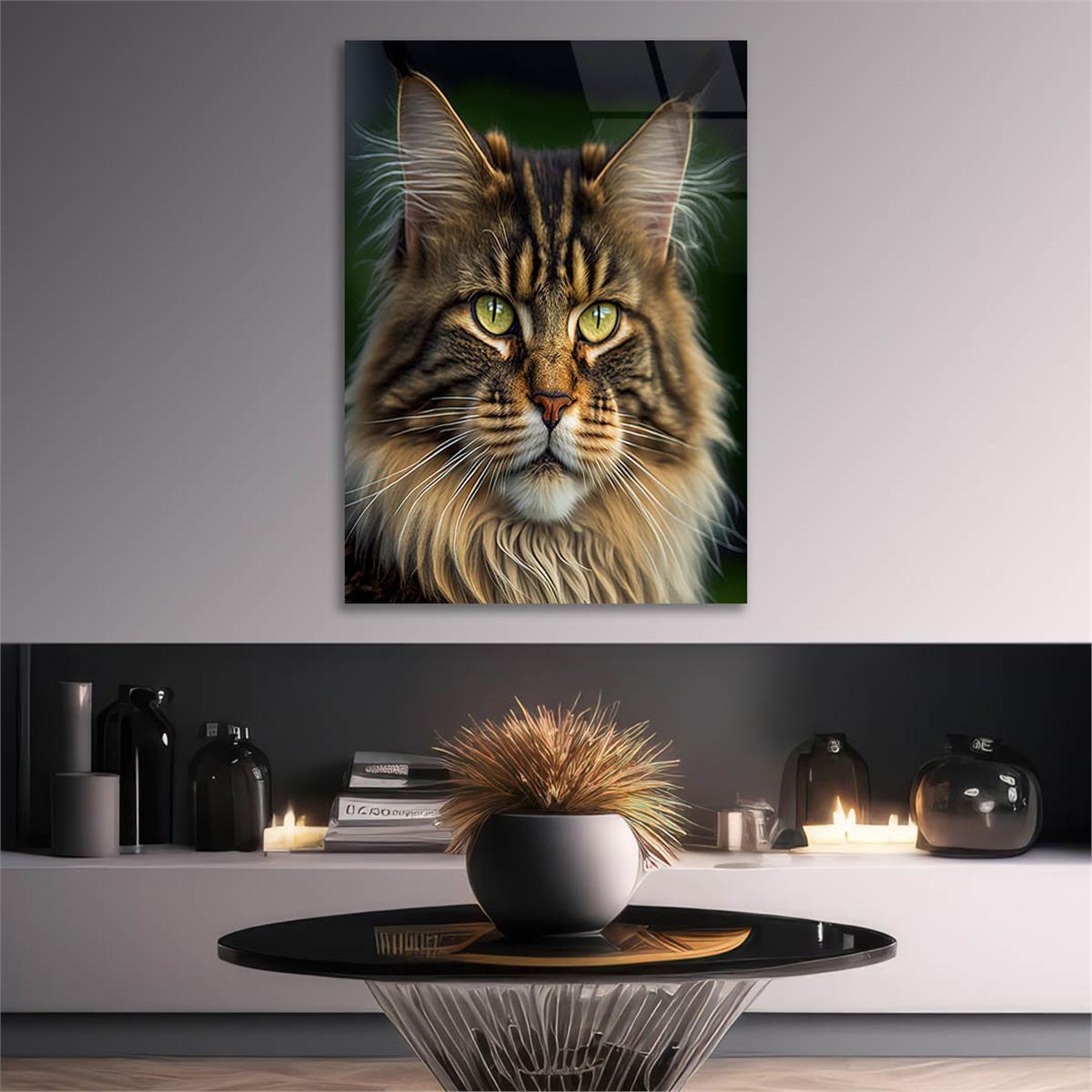 Dikey Doğa Temalı Cam Tablo 280