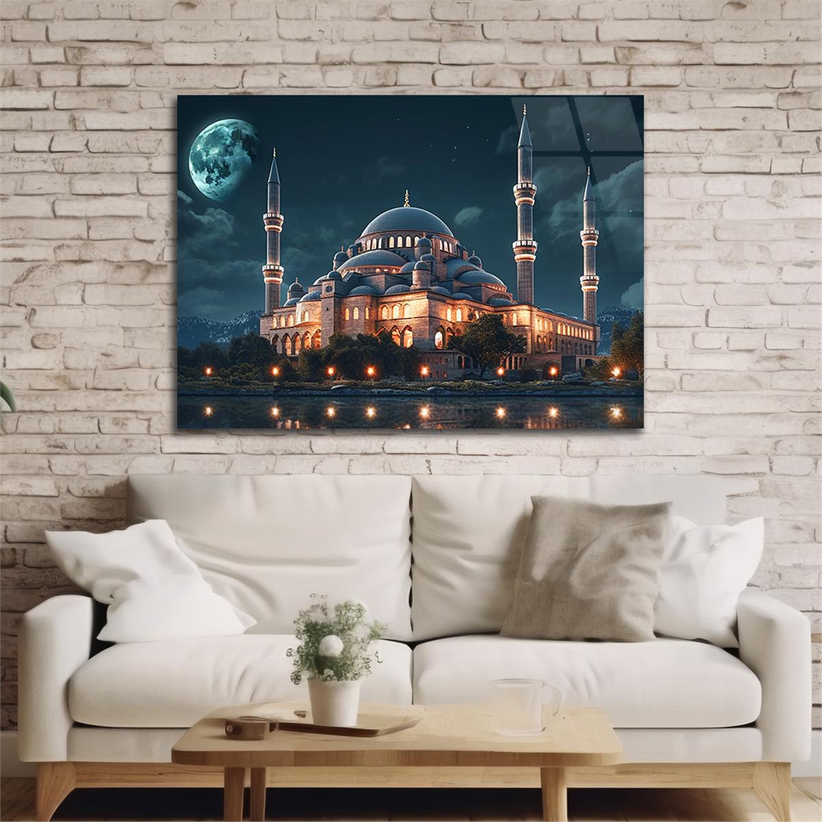 Yatay Dini Temalı Cam Tablo 190