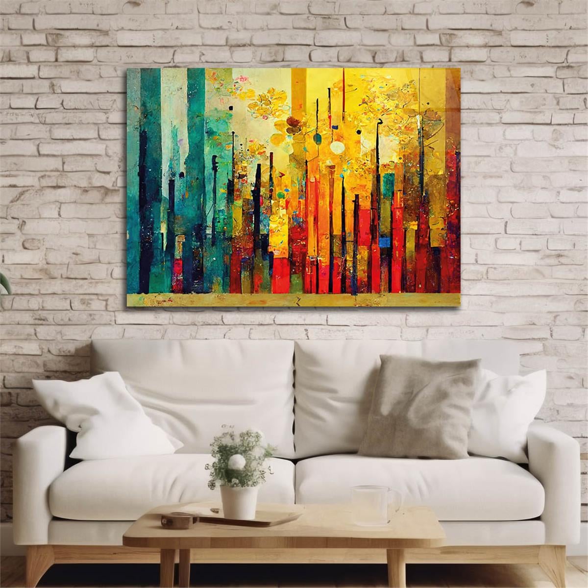 Horizontal Art-Themed Tempered Glass Wall Art 296