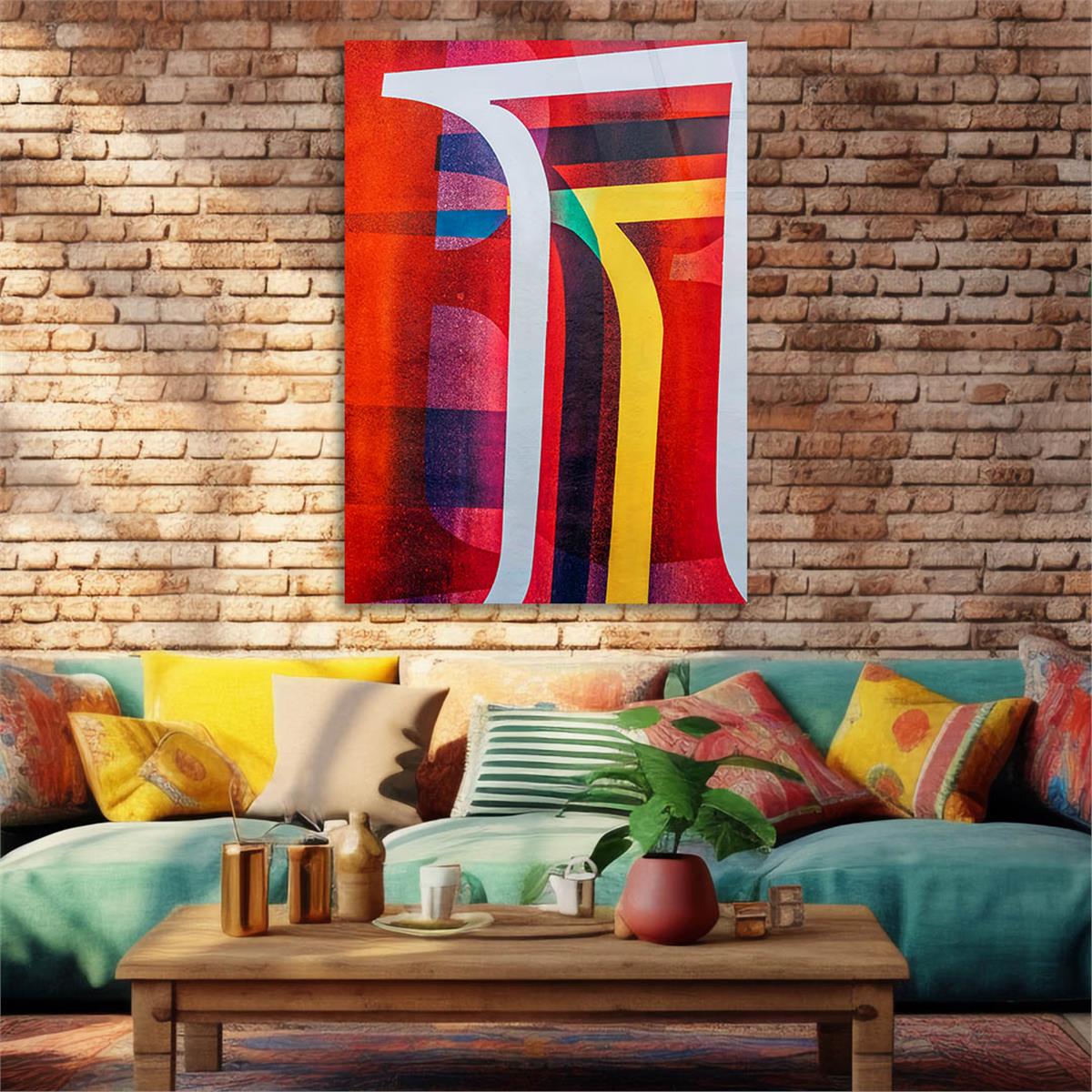 Dikey Sanat Temalı Cam Tablo 513