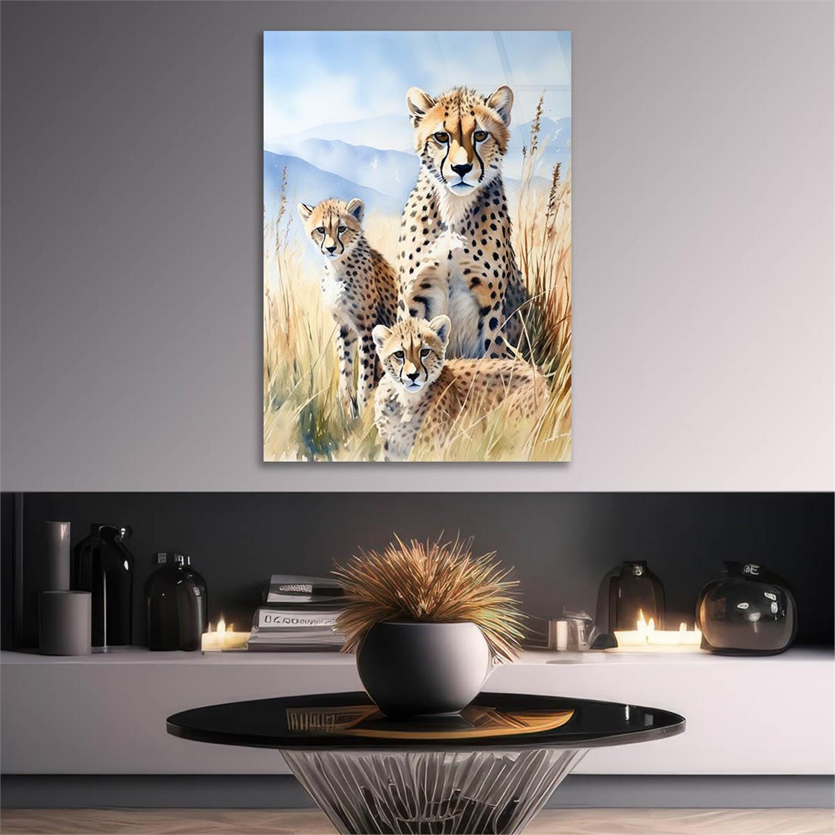 Dikey Doğa Temalı Cam Tablo 403