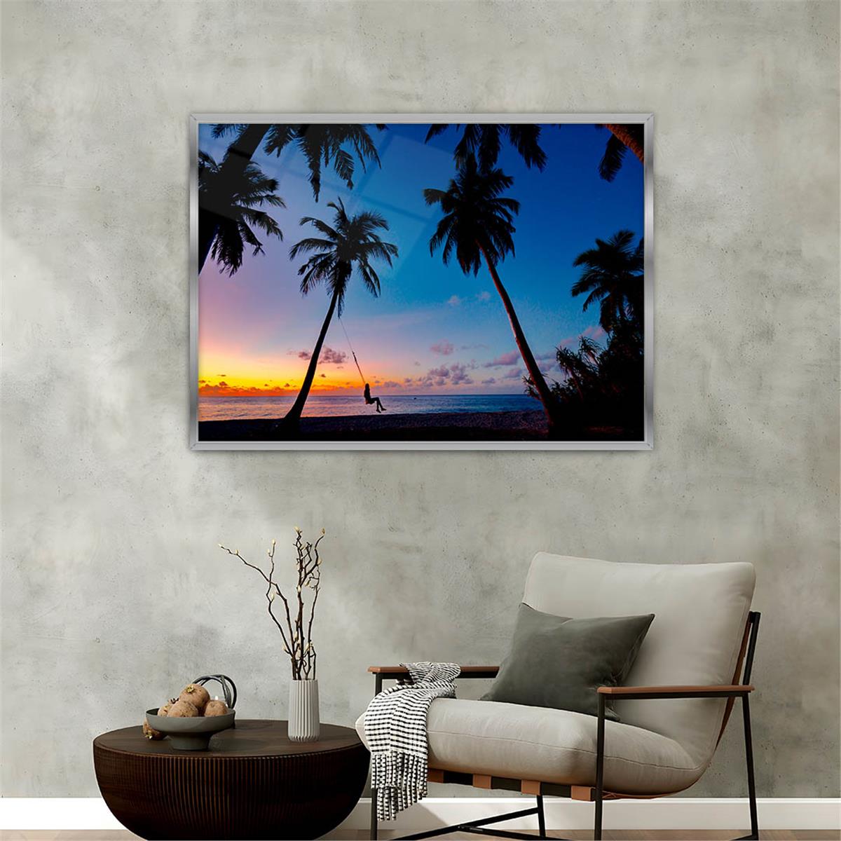 bedrucktes Glas mit Aluminiumrahmen und Natur Themen 