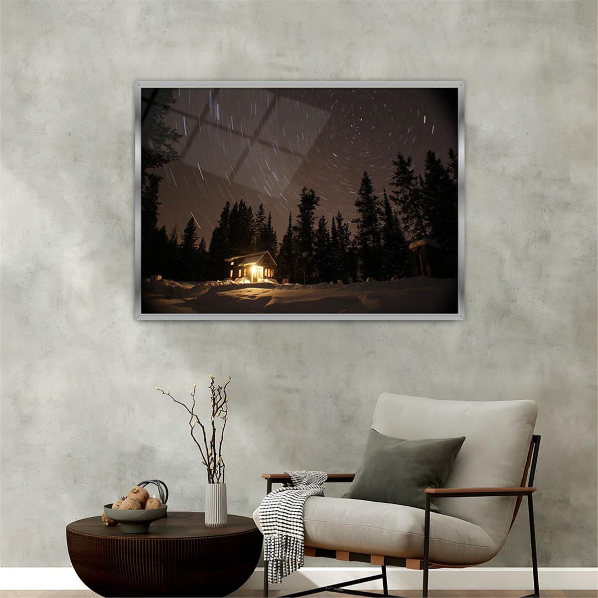 Aluminum-Framed Natured-Themed Tempered Glass Wall Art 090