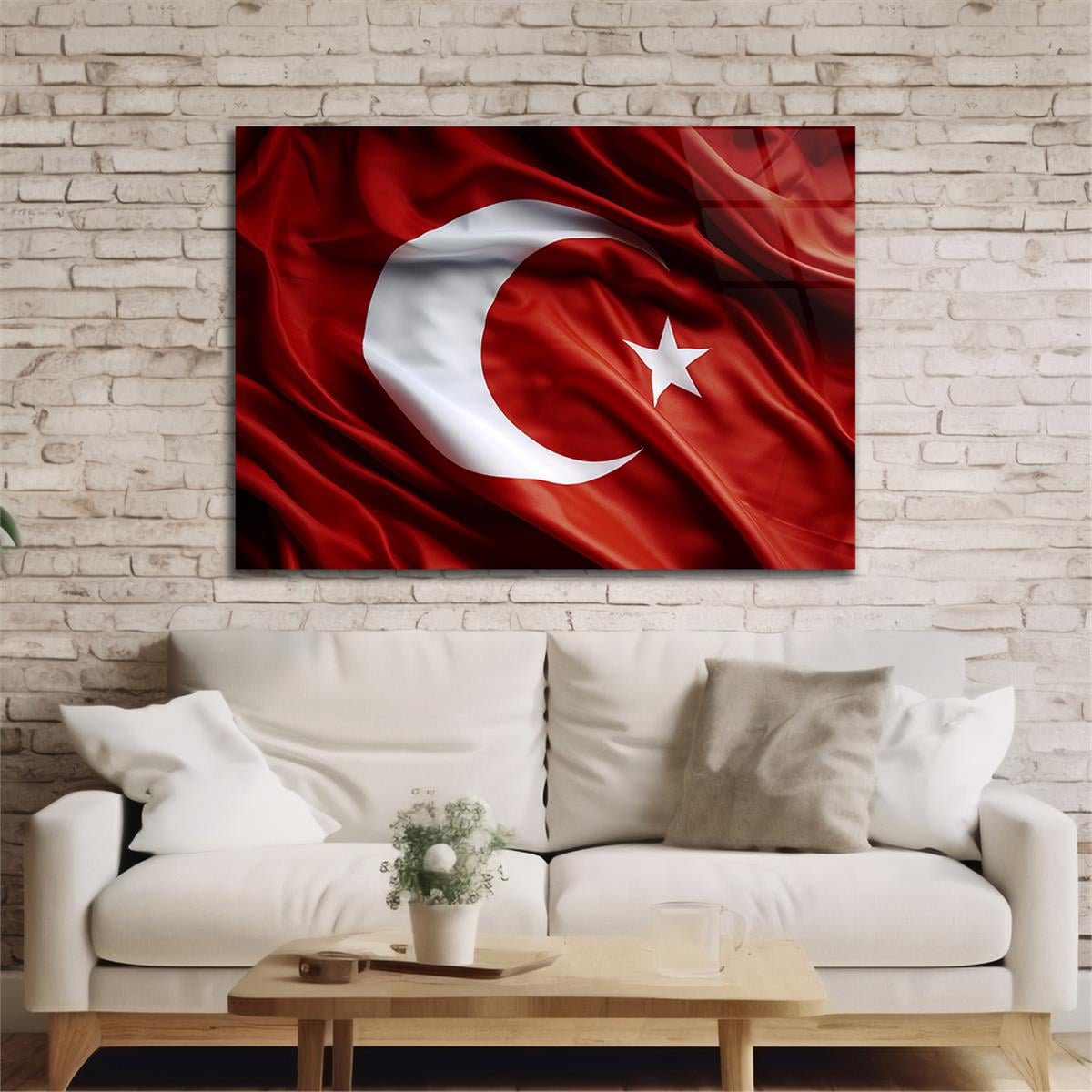 Yatay VatanTemalı Cam Tablo 137