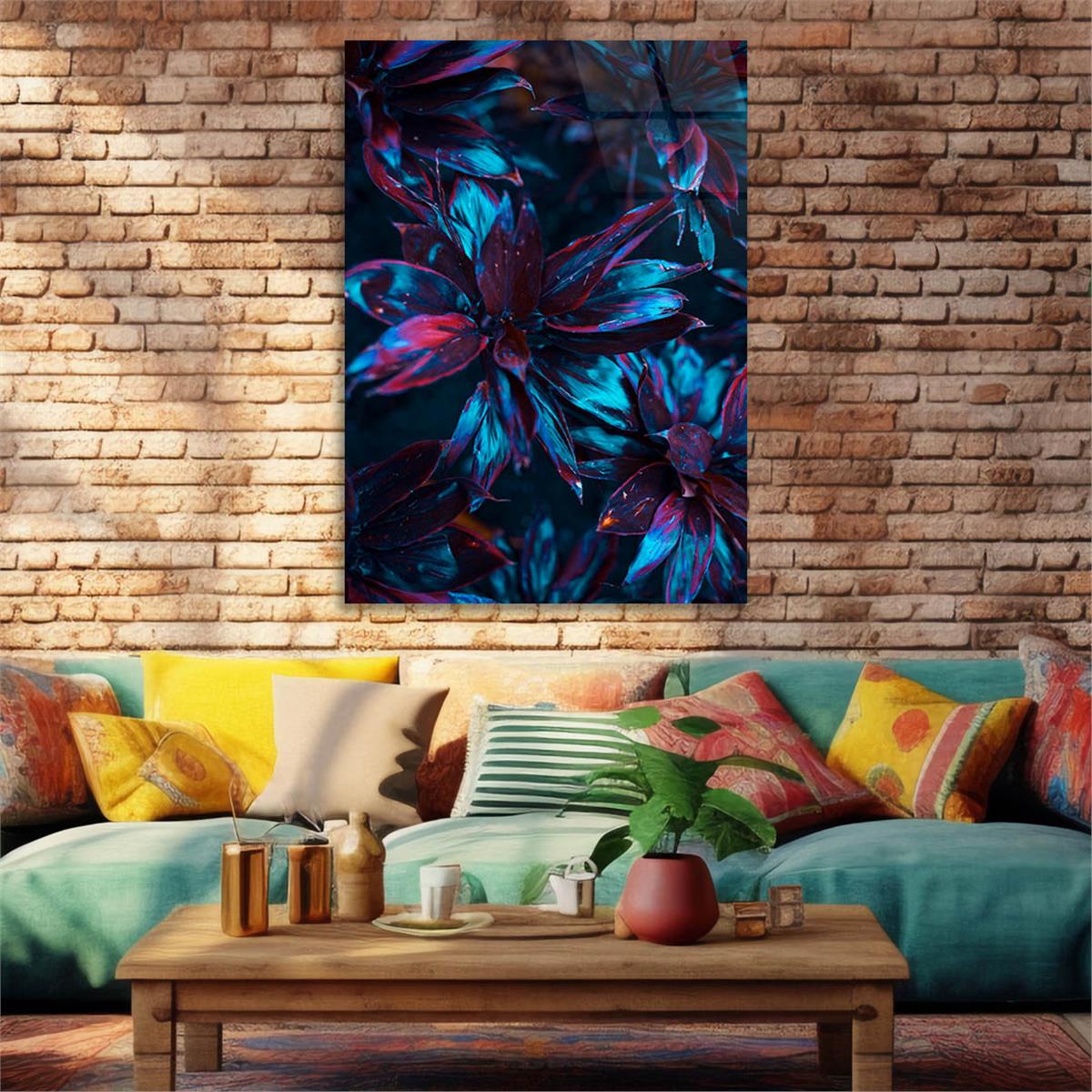 Dikey Sanat Temalı Cam Tablo 421