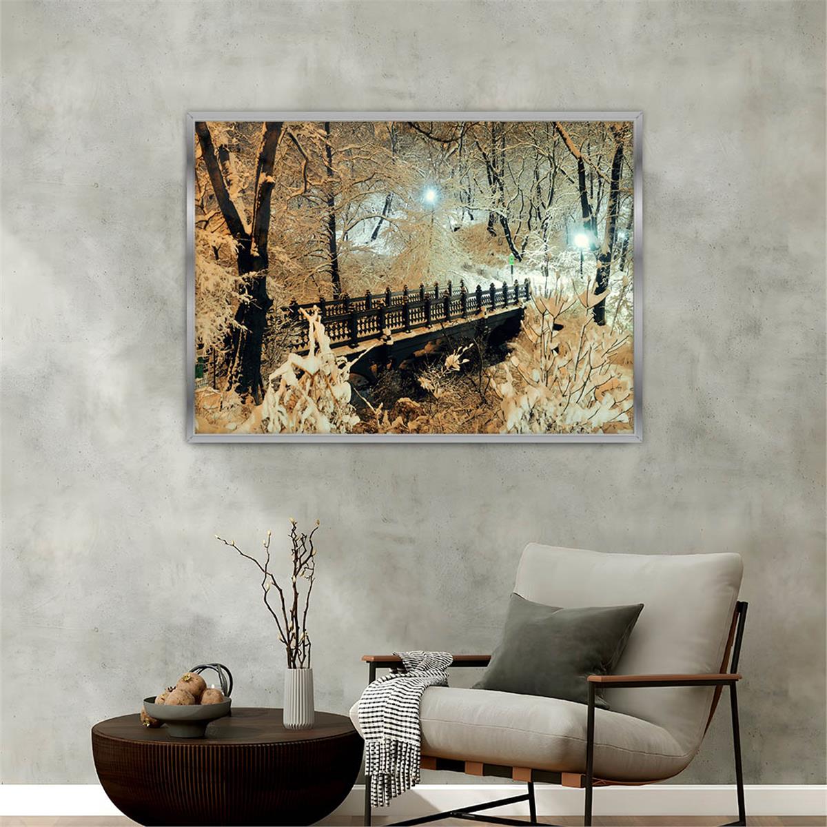 Aluminum-Framed Natured-Themed Tempered Glass Wall Art 012