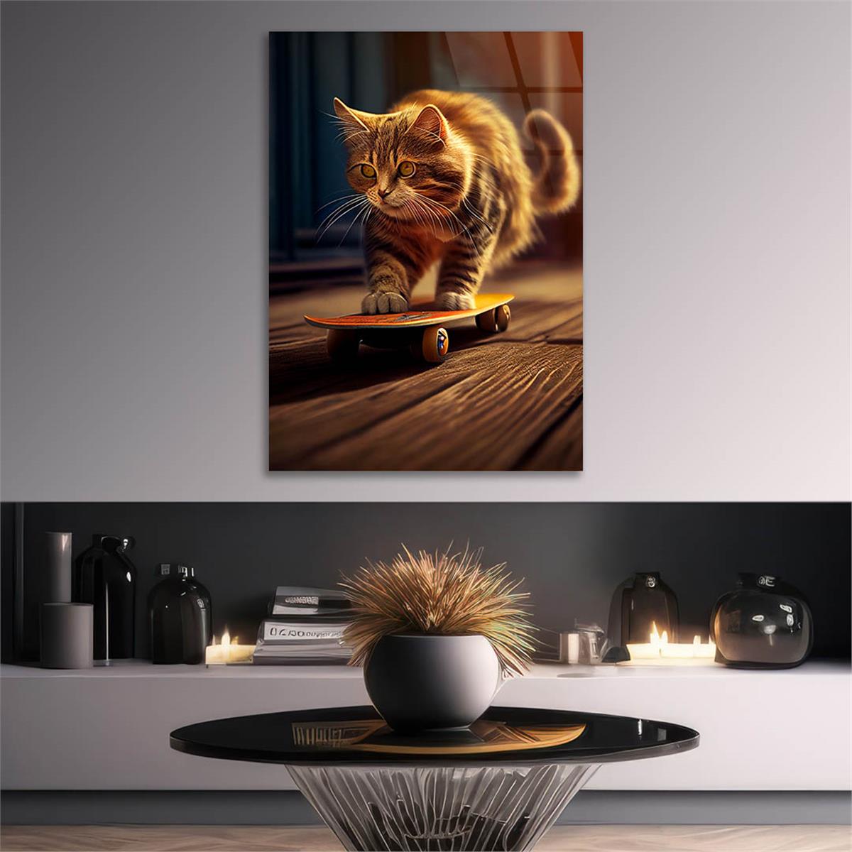 Dikey Doğa Temalı Cam Tablo 249