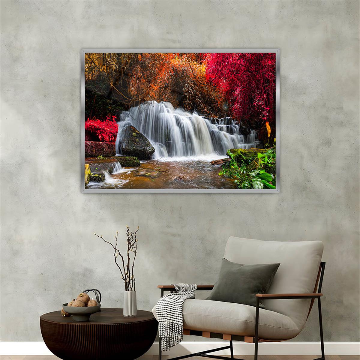 Aluminum-Framed Natured-Themed Tempered Glass Wall Art 027