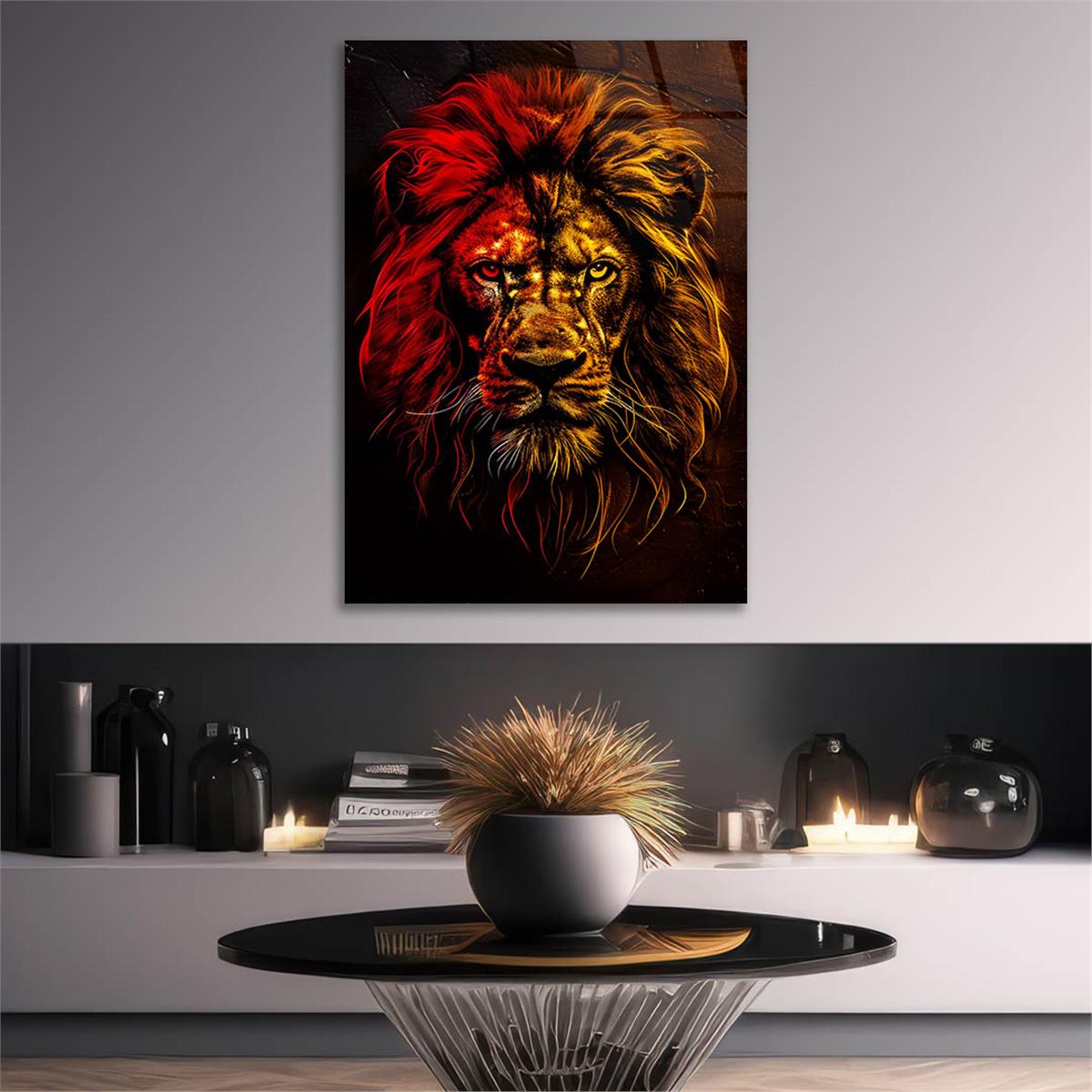 Dikey Doğa Temalı Cam Tablo 300