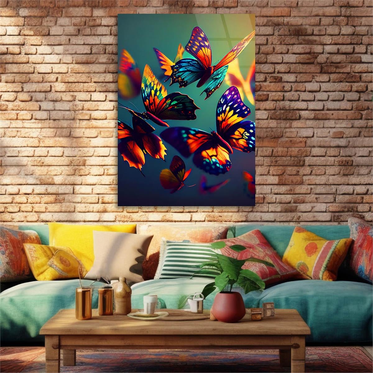 Dikey Sanat Temalı Cam Tablo 368