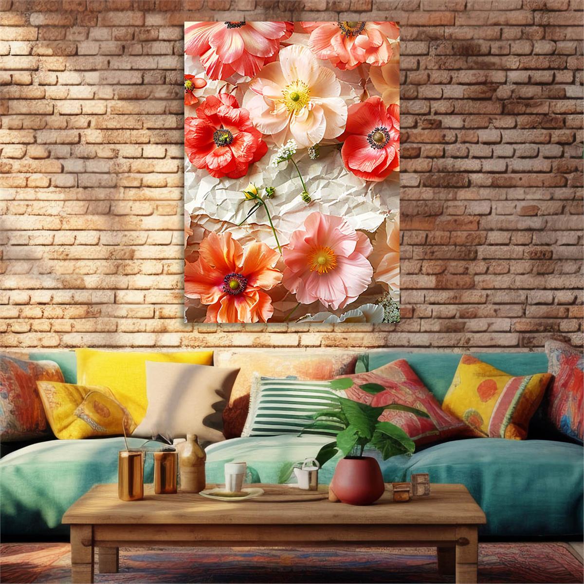 Dikey Sanat Temalı Cam Tablo 451