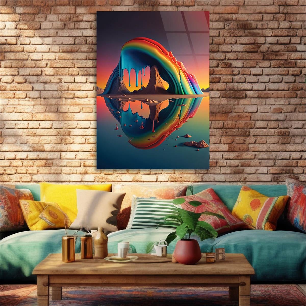 Dikey Sanat Temalı Cam Tablo 298