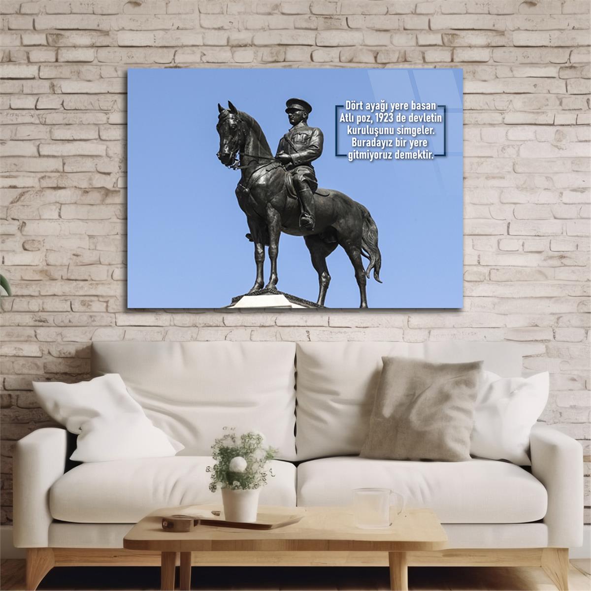 Yatay VatanTemalı Cam Tablo 133