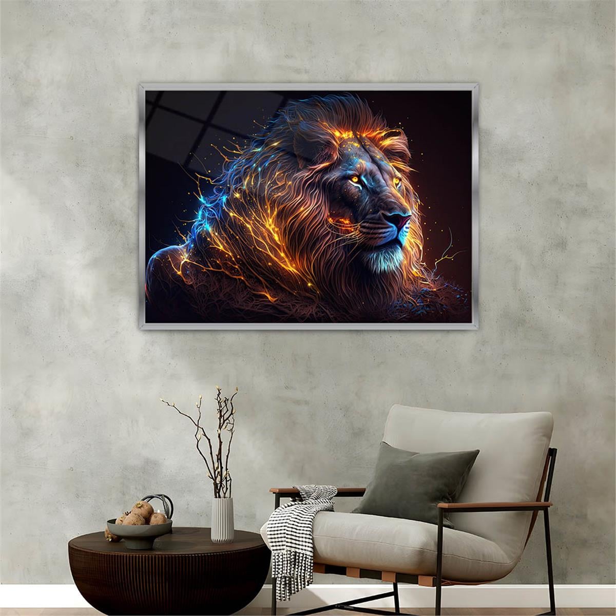 Aluminum-Framed Natured-Themed Tempered Glass Wall Art 032