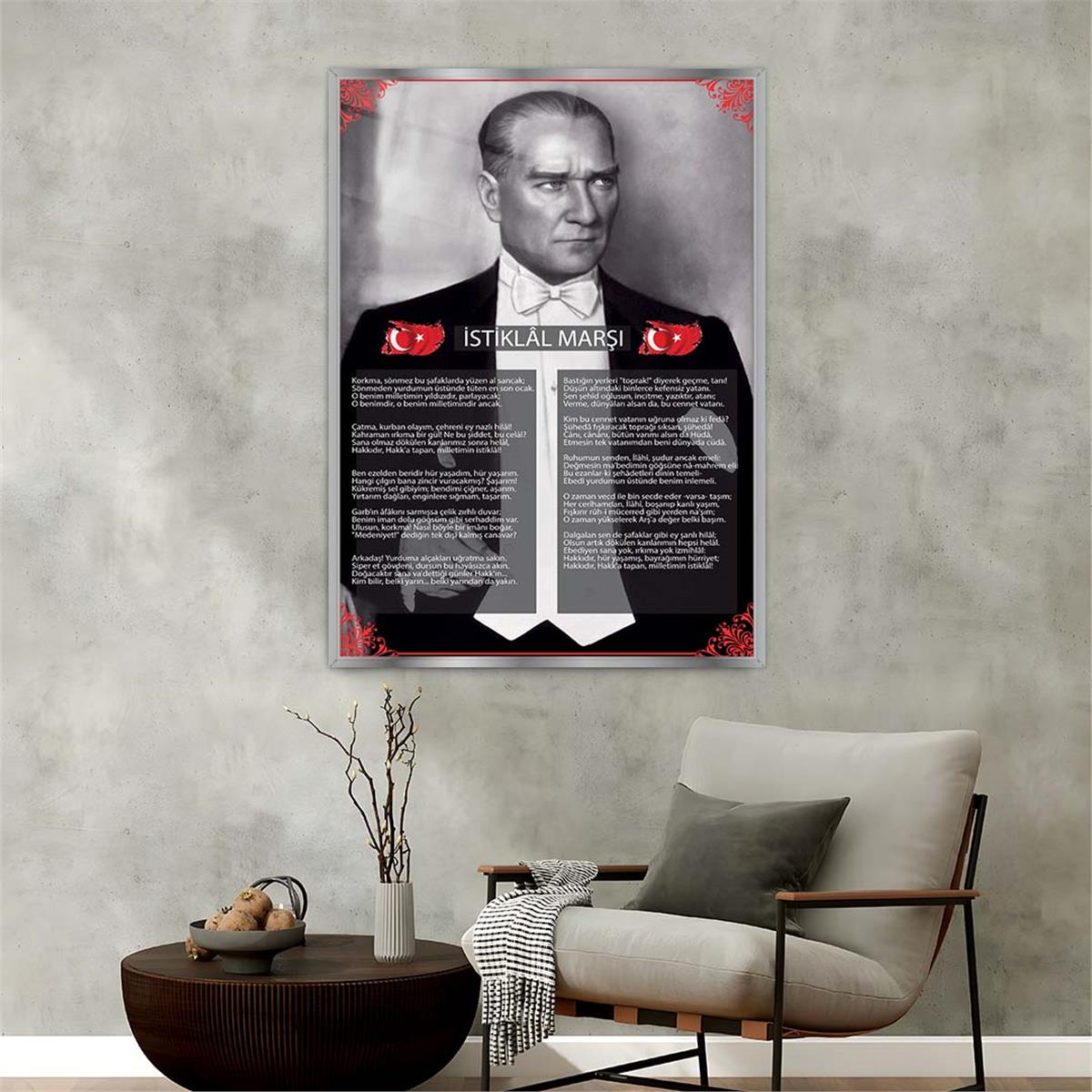 Aluminum-Framed National-Themed Tempered Glass Wall Art 013