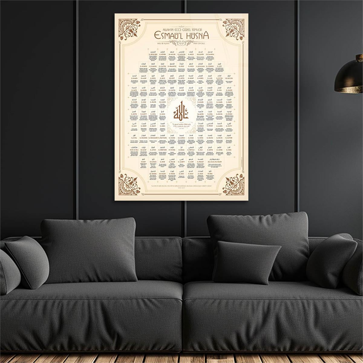 EMAÜL HÜSNA YAZLI CAM TABLO