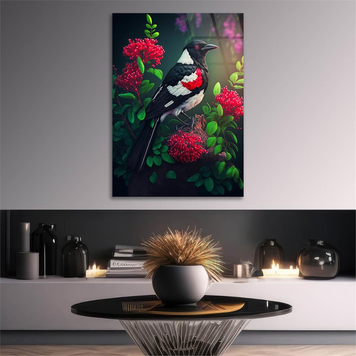 Dikey Doğa Temalı Cam Tablo 248