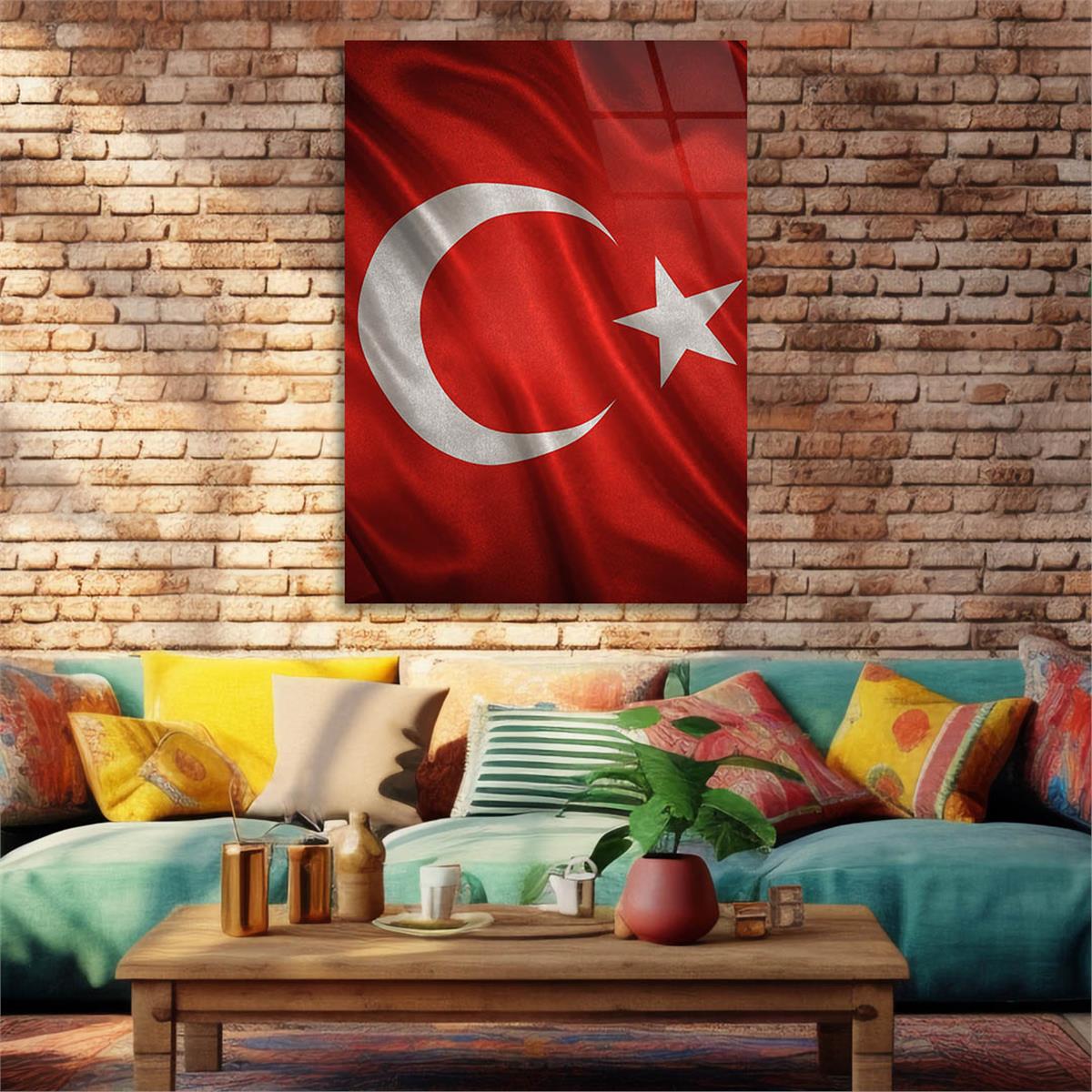 Dikey VatanTemalı Cam Tablo 166