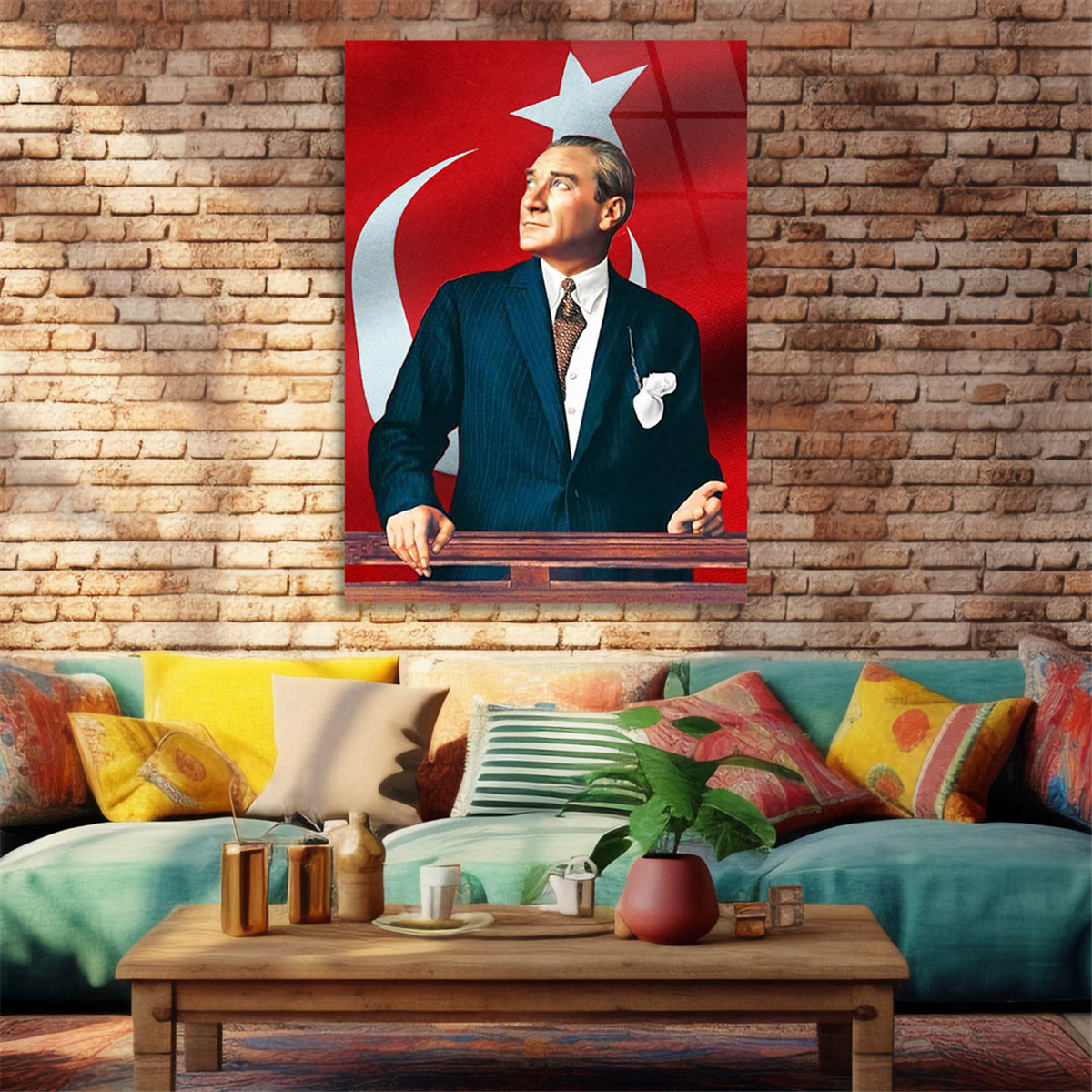 MUSTAFA KEMAL ATATÜRK Tempered Glasss Wall Art