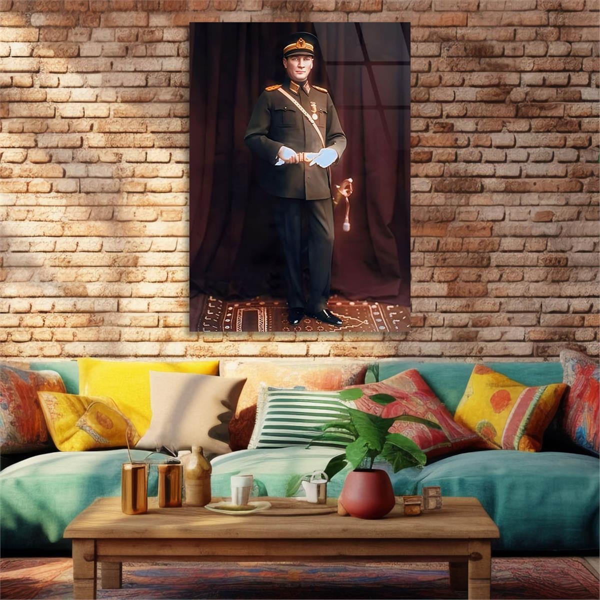 Dikey VatanTemalı Cam Tablo 213