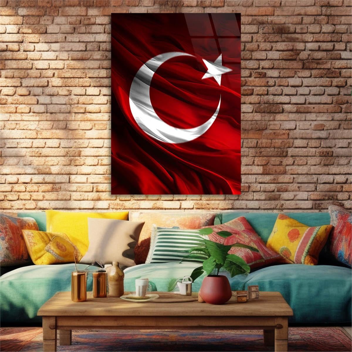 Dikey VatanTemalı Cam Tablo 148