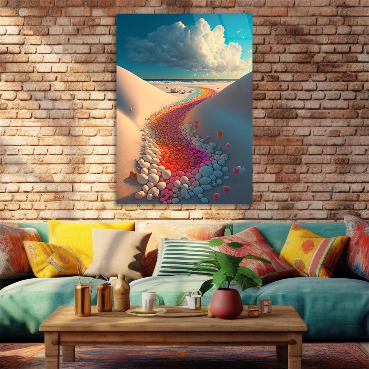 Vertical Tempered Glasss Wall Arts Art-Themed 306