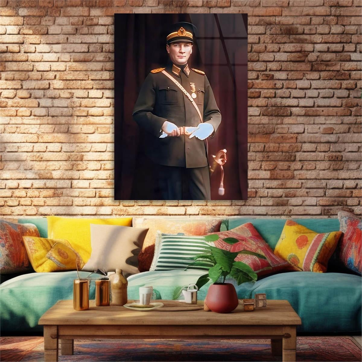 Dikey VatanTemalı Cam Tablo 211