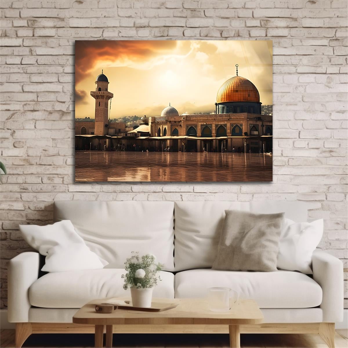 Yatay Dini Temalı Cam Tablo 148