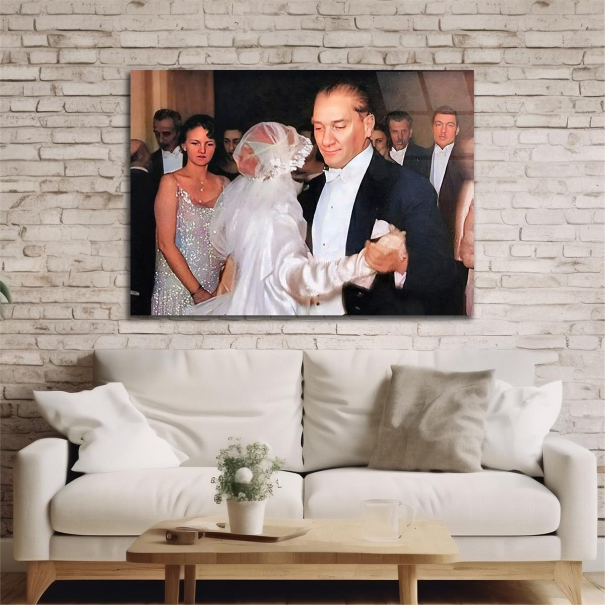 Yatay VatanTemalı Cam Tablo 096