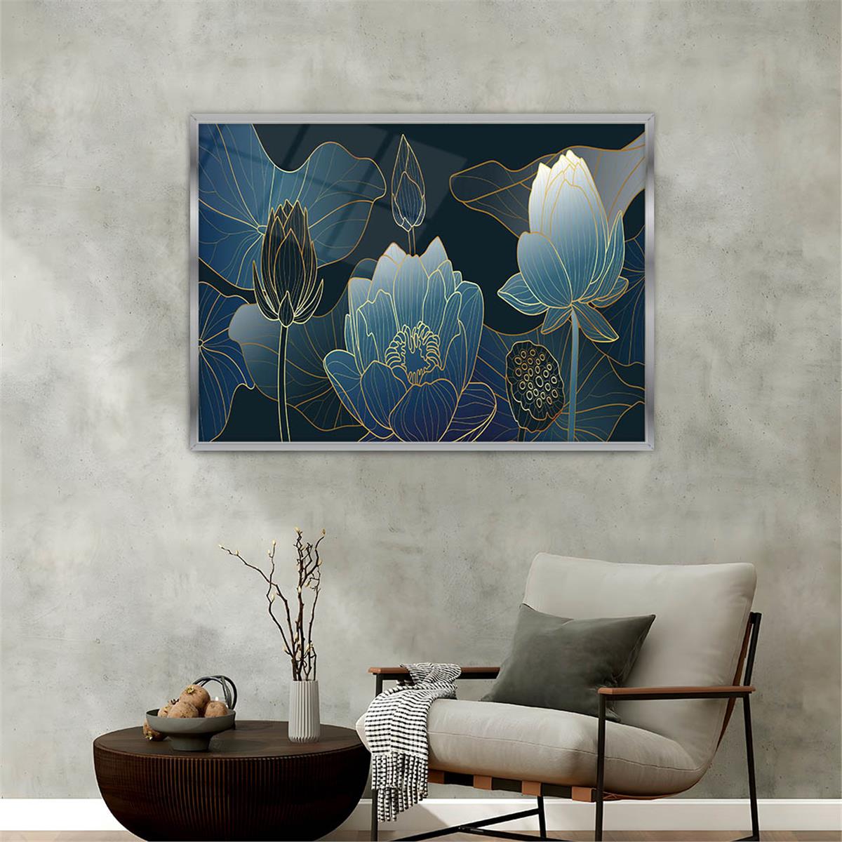 Aluminum-Framed Art-Themed Tempered Glass Wall Art 162