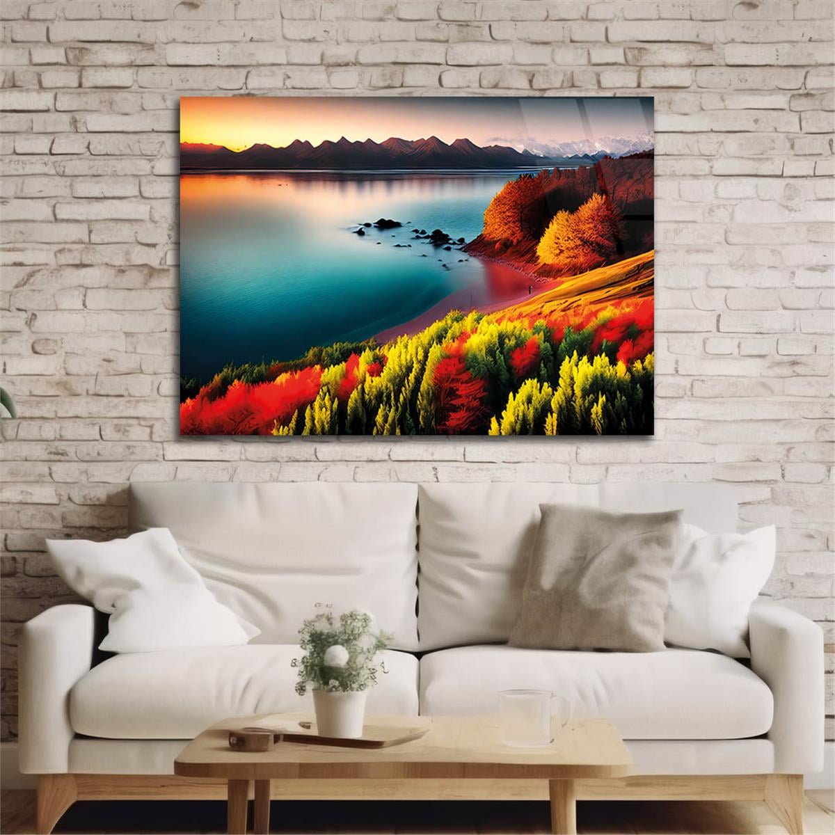 Horizontal Natured-Themed Tempered Glass Wall Art 281