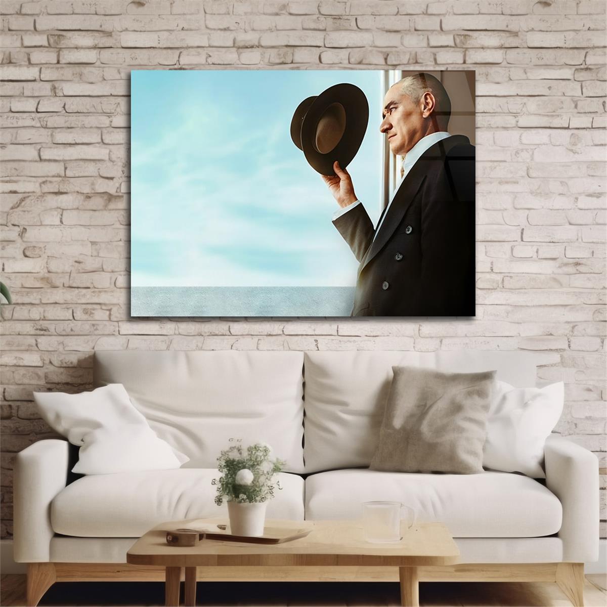 Yatay Vatan Temalı Cam Tablo 149