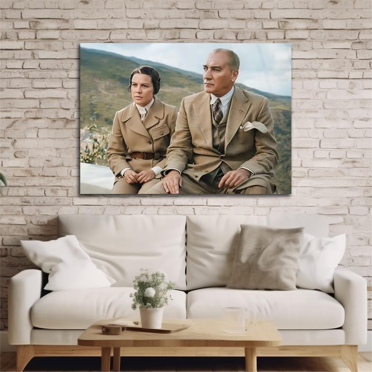 Yatay Vatan Temalı Cam Tablo 147