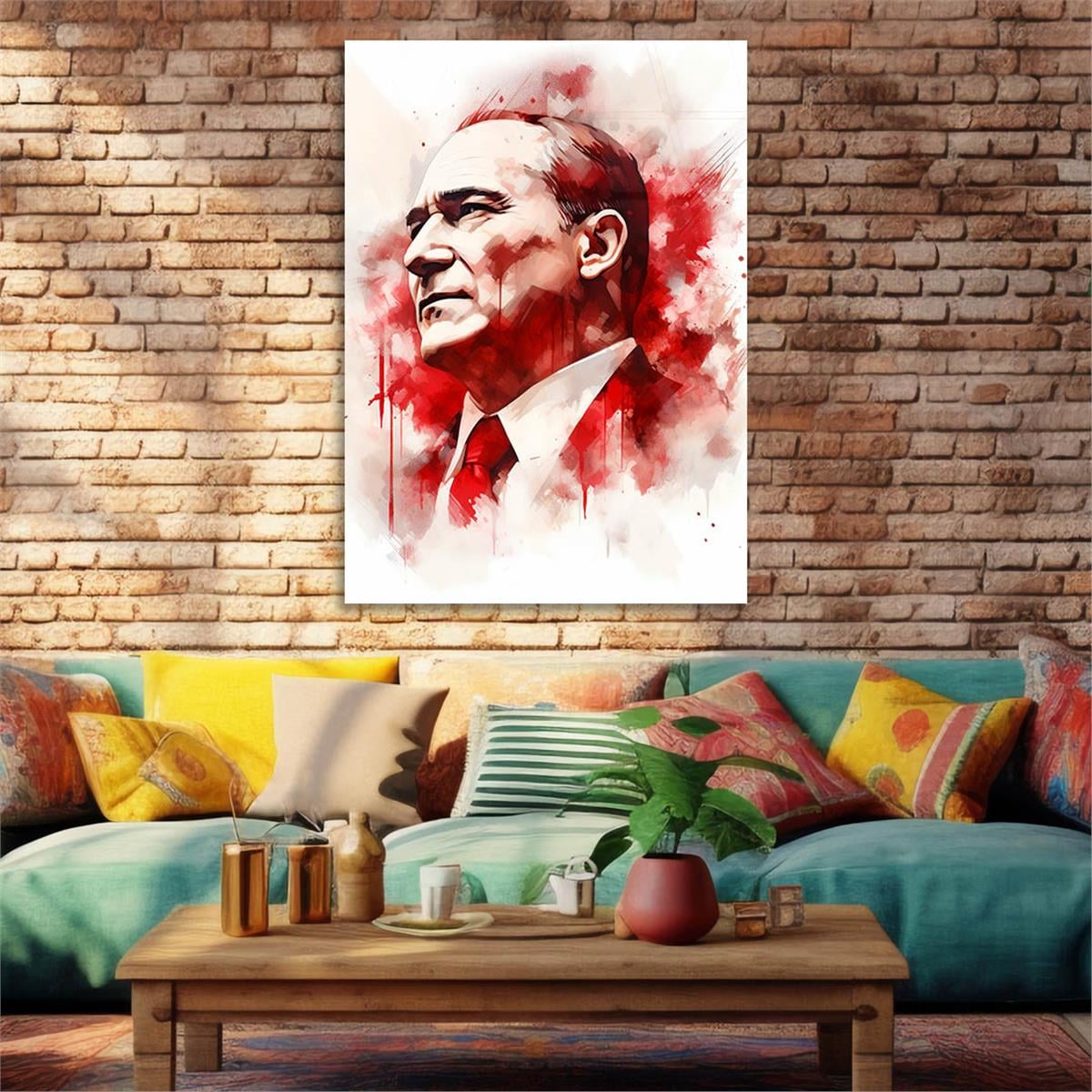 Dikey VatanTemalı Cam Tablo 164