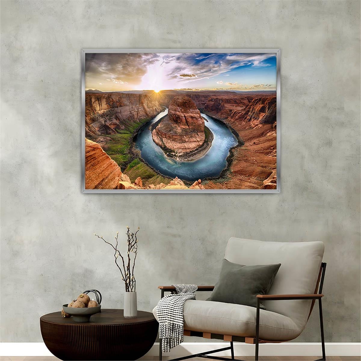 bedrucktes Glas mit Aluminiumrahmen und Natur Themen 