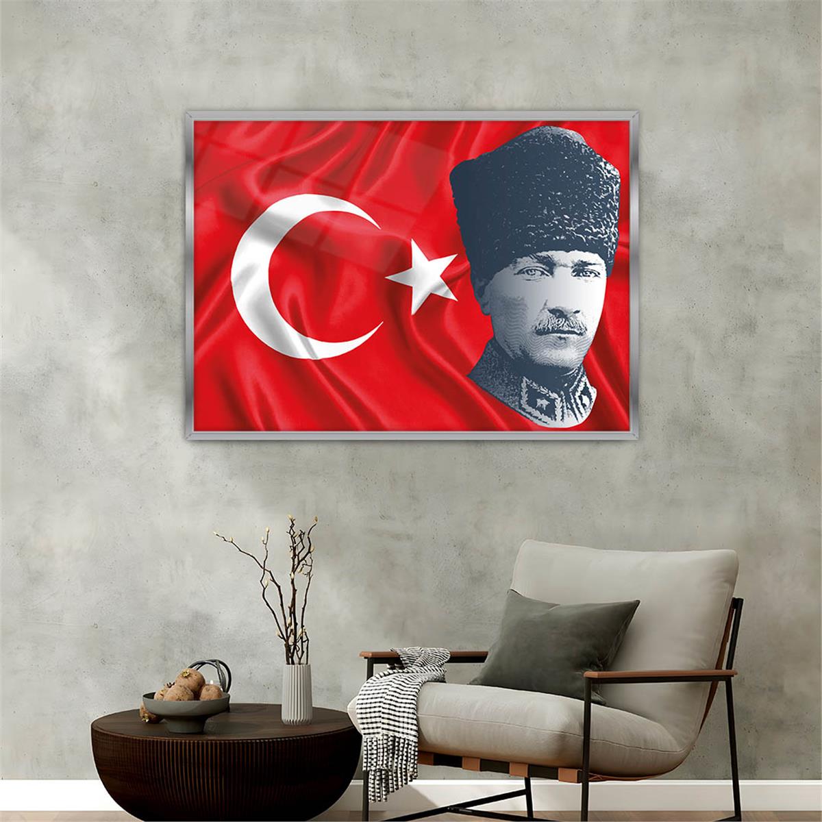 Aluminum-Framed National-Themed Tempered Glass Wall Art 009