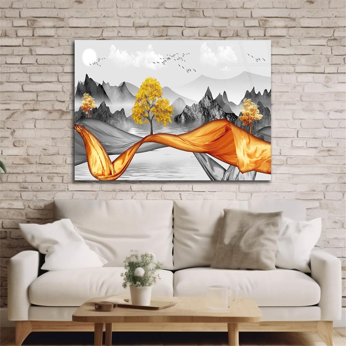 Horizontal Natured-Themed Tempered Glass Wall Art 278