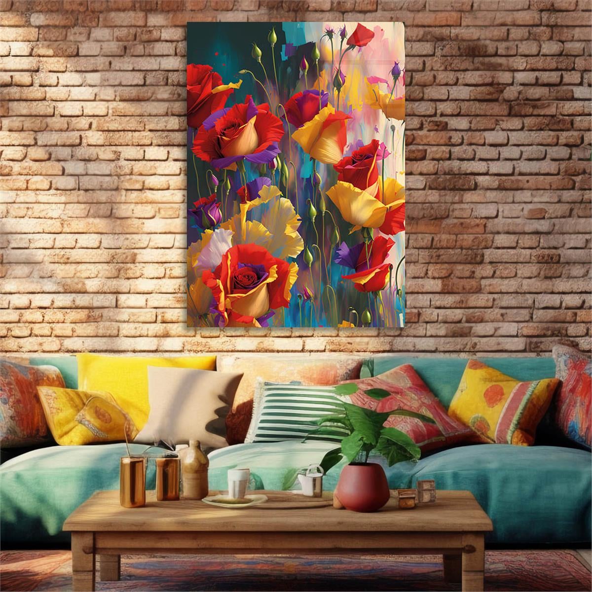 Vertical Tempered Glasss Wall Arts Art-Themed 321