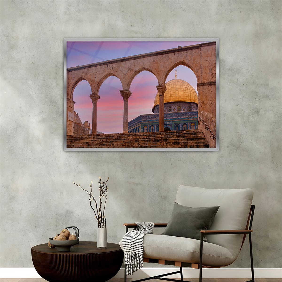 Tableau en verre à thème religieux avec cadre en aluminium  073