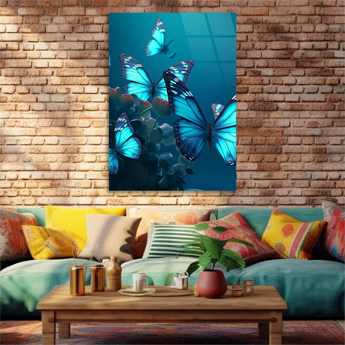 Dikey Sanat Temalı Cam Tablo 419