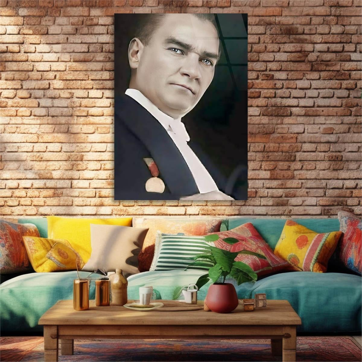 Dikey VatanTemalı Cam Tablo 229