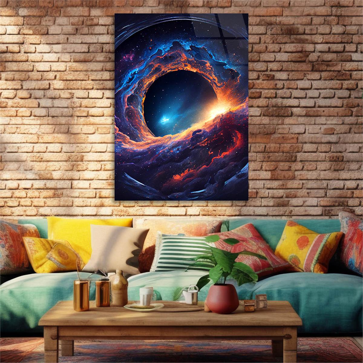 Dikey Sanat Temalı Cam Tablo 524