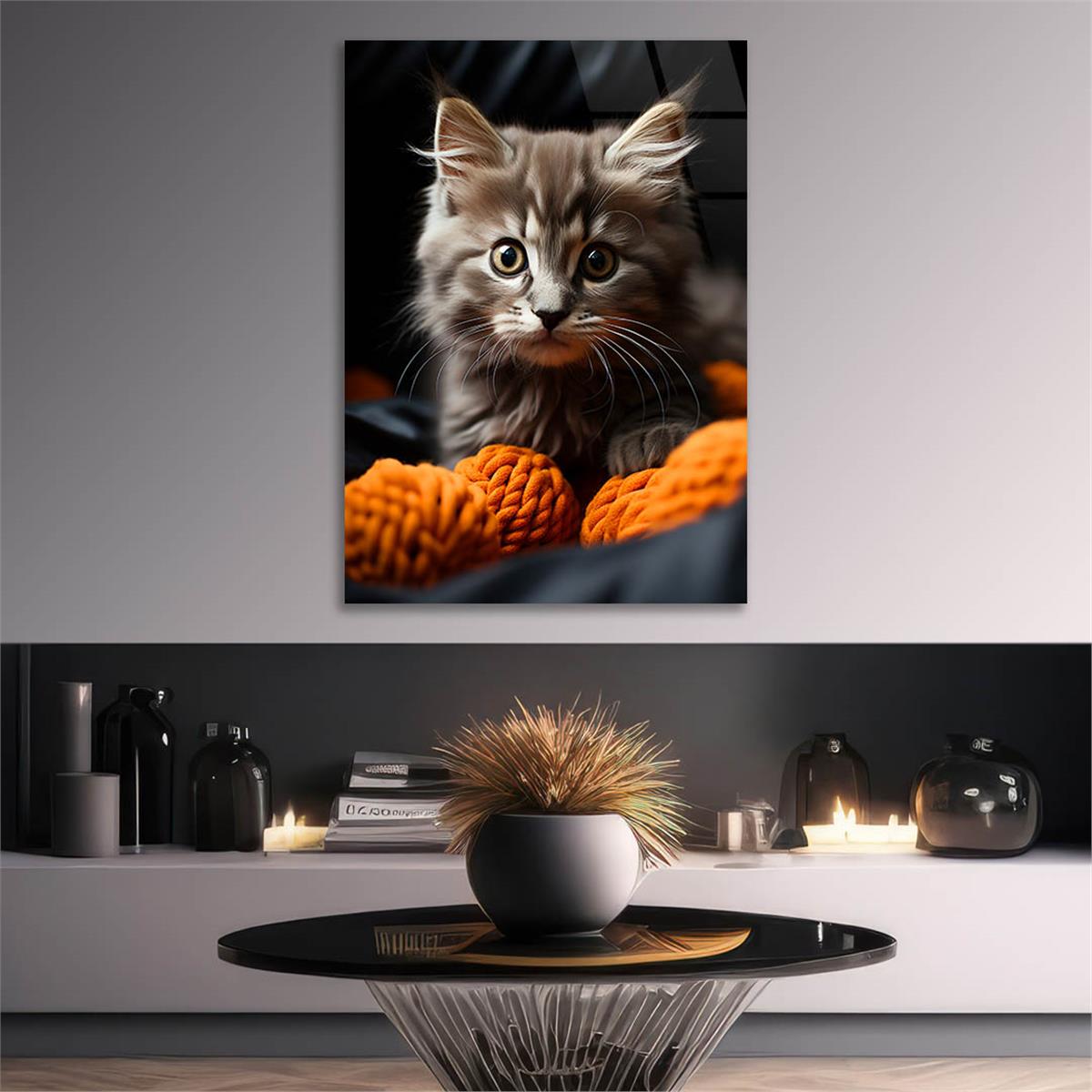 Dikey Doğa Temalı Cam Tablo 420