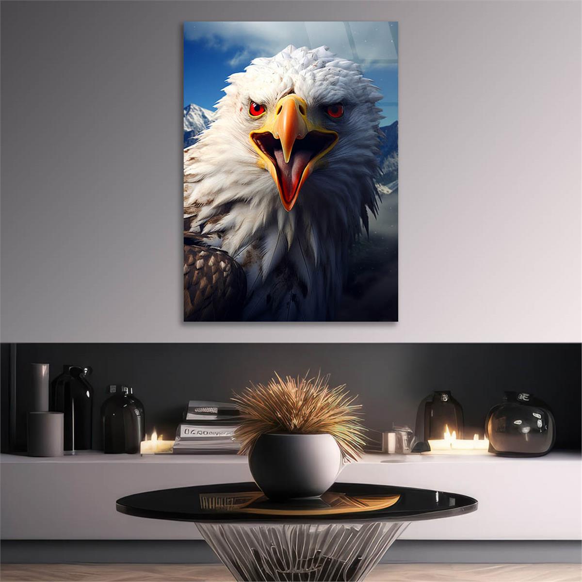 Dikey Doğa Temalı Cam Tablo 234