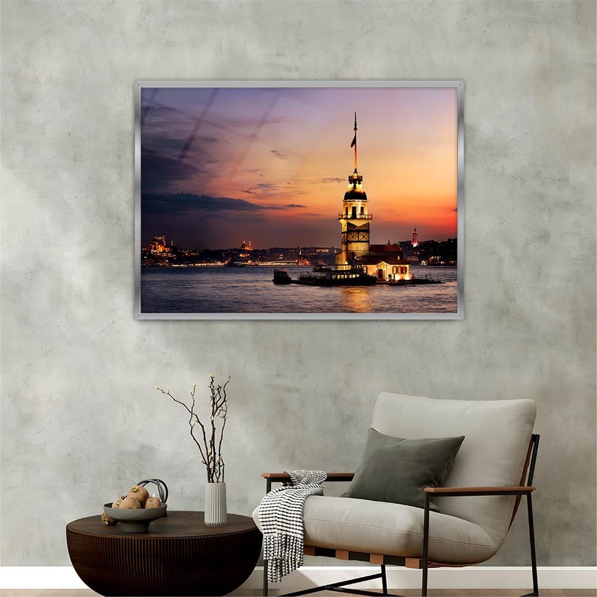 Aluminum-Framed Natured-Themed Tempered Glass Wall Art 008