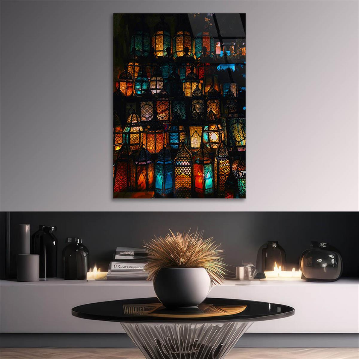 Dikey Doğa Temalı Cam Tablo 279