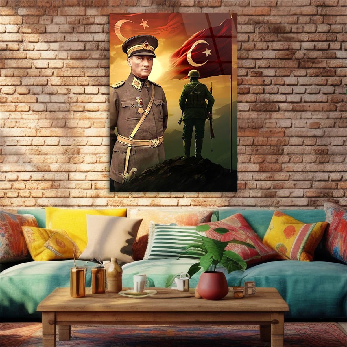 Dikey VatanTemalı Cam Tablo 157