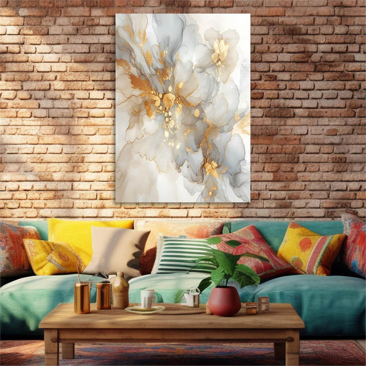 Dikey Sanat Temalı Cam Tablo 397