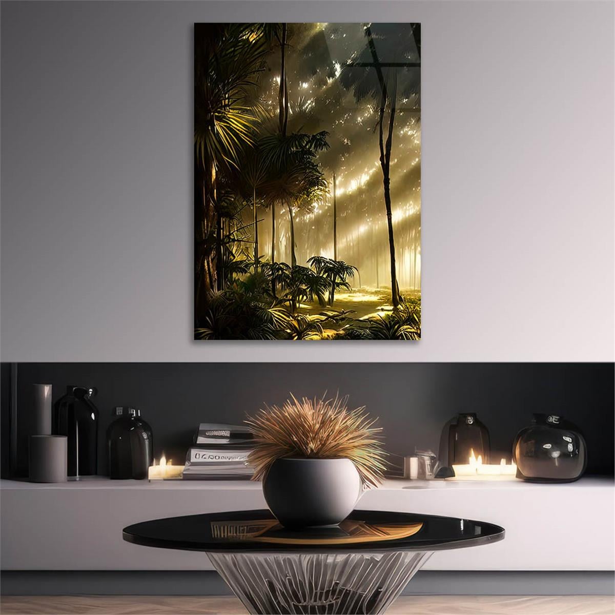 Dikey Doğa Temalı Cam Tablo 268