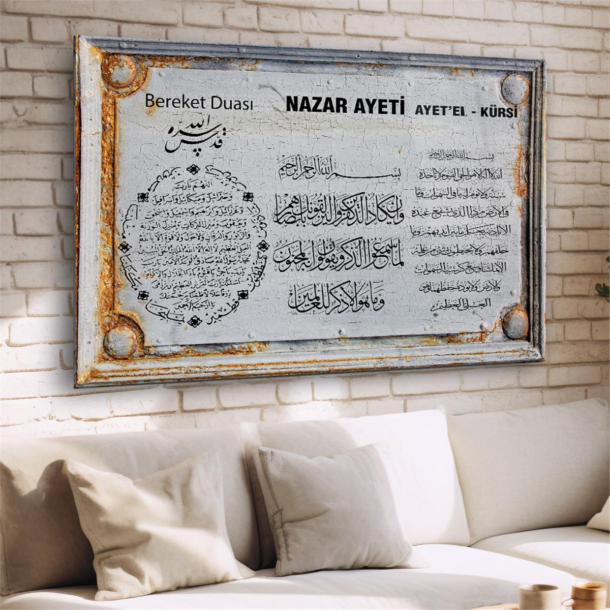 Yatay Dini Temalı Cam Tablo 233